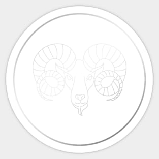 Aries Zodiac Art Silver Sticker